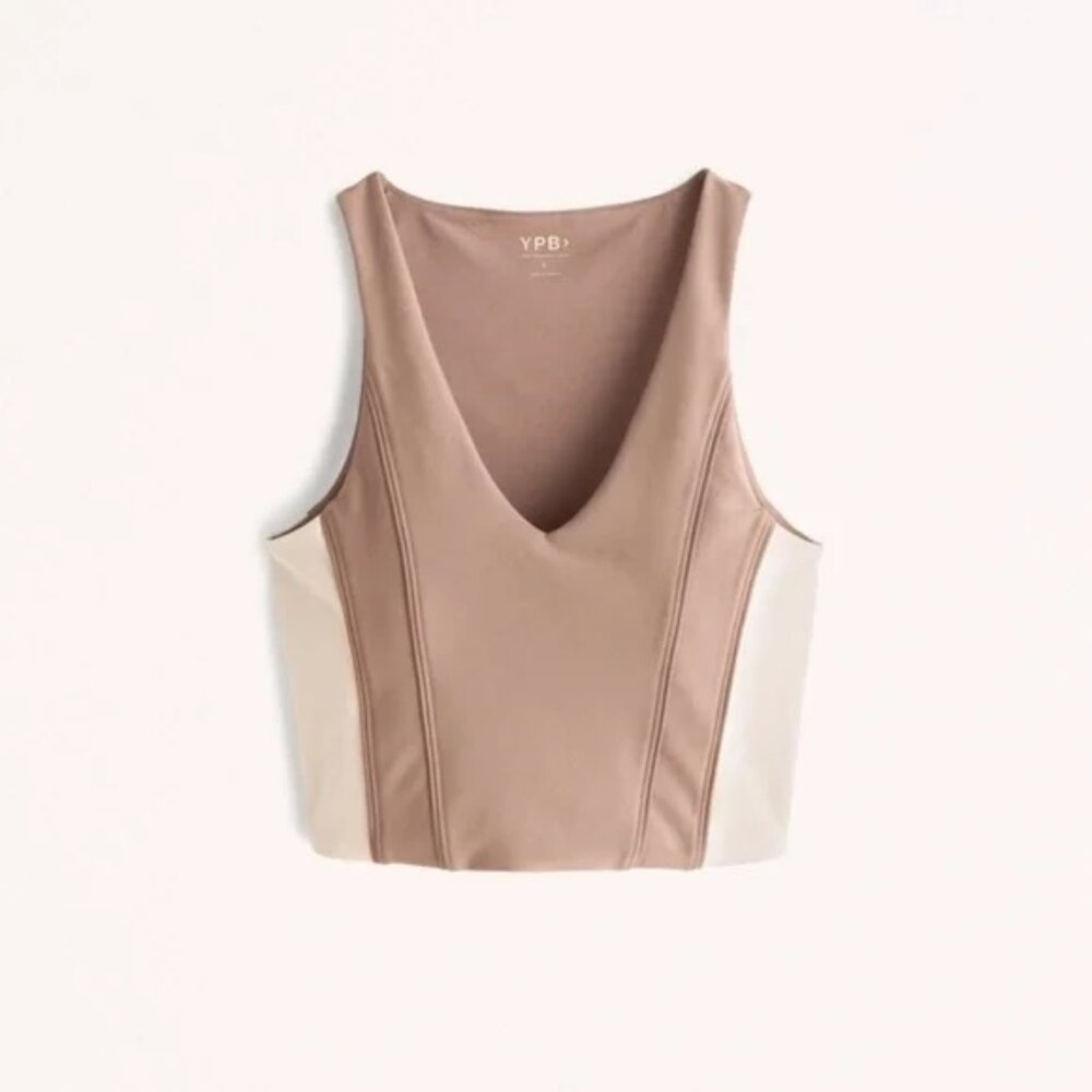 Abercrombie | YPB SculptLUX Slim V-Neck Tank in Willow - Size Small
